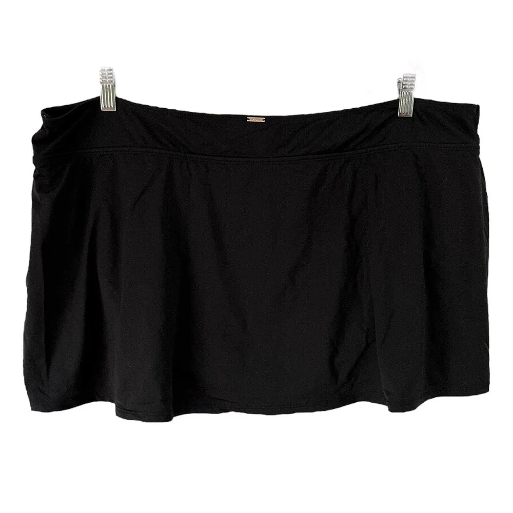 NWT Anne Cole Plus Solid Classic Black Modest Swim Skirt Skort Size 22w - Picture 4 of 8